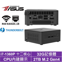 ASUS 華碩 NUC i7十二核{金牛座S10D}迷你電腦(i7-1360P/32G/2TB M.2 Gen4)