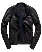 跩狗嚴選 極度乾燥 Superdry IDRIS Racer Lite 輕量版 四季可穿 真皮 皮衣 外套 墨黑色 騎士 盔甲 龜甲