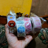 Sticker Thank You - 1 Roll Isi 500 Lembar Sticker dengan Desain Lucu dan Warna Cerah untuk Penggunaa