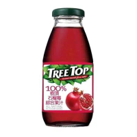 箱購【TreeTop 樹頂】100%石榴莓綜合果汁(玻璃瓶)300ml*24入