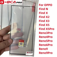 3PCS G+OCA Pro Front Touch Screen Glass Lens With OCA Adhesive For OPPO Find N X X2 X3 X5 X5Pro Reno3Pro 4Pro 5Pro Reno6Pro