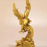 Brass exhibition grand plan eagle ornaments Dapeng exhibition wings Copper Eagle home office store handicrafts opening gift