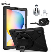 Shockproof Kids Safe PC Silicon Stand Shoulder Strap Cover For Samsung Galaxy Tab S6 Lite 10.4 2020 2022 SM-P610 SM-P619 Case