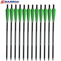 Sharrow 6 Pcs Crossbow arrows 16" 17" Crossbow Carbon Arrow Hunting Archery Carbon Crossbow Arrows