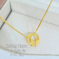 Kalung Set Liontin Ring Kupu-Kupu Emas Kuning 700 kadar 16k 2,54gr-41cm
