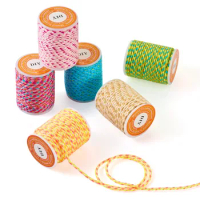 6 Rolls 4m/roll 1.5mm Handmade 4-Ply Polycotton Macrame Thread Cord Rope Braided String For Bracelet DIY Jewelry Making