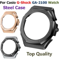 For Casio GA2100 Watch Case Screen Protective Cover Frame Stainless Steel Watch Band Shell for G-Shock GA-2100 Bracelet Cases