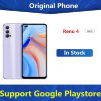In Stock Oppo Reno 4 5G Cell Phone 4020mAh 65W Charger 6.4" AMOLED Snapdragon 765G Android 10.0 8GB RAM 256GB ROM Face ID OTA