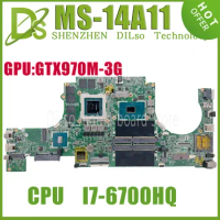 KEFU MS-14A11 Notebook Mainboard FOR MSI MS-14A11 VER:1.0 LAPTOP MOTHERBOARD With I7-6700HQ CPU GTX970M-3G GPU 100% Test OK