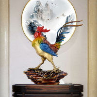 卓弘《一鳴驚人》銅雞擺件 十二生肖彩雞家居裝飾工藝品
