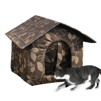 Pet House Outdoor Stray Cat Shelter Oxford Cloth Waterproof Cat Bed Deep Sleep House Stray Dog Winter Garden Puppy Kitten Cave