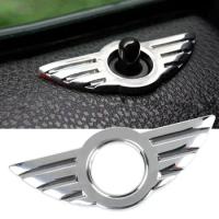 1x 3D Chrome Emblem Silver Sticker Car Door Lock Handle Decoration Auto Interior Decoration Accessories for BMW MINI R50 R53 R56