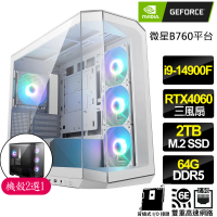 【NVIDIA】i9二四核Geforce RTX4060{喜笑顏開}背插電競電腦(i9-14900F/B760/64G D5/2TB)