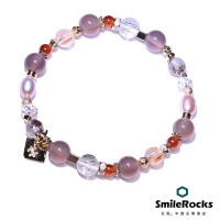 【SmileRocks 石麥】銅髮晶&amp;紫玉髓多寶石手鍊(珠體大小：5-8mm)