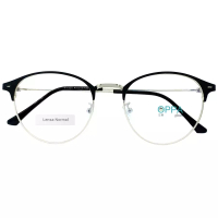 Oppaglasses Frame Kacamata Korea Pria Wanita OPPA OP12 BLSV Hitam Bulat - Lensa Normal