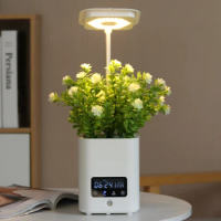 Smart Planter for Indoor Plants Hydroponics Growing System with LED Desk Lamp Clock Humidifier Automatic Hydroponics Kit