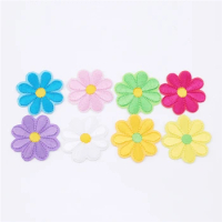 5PCS Embroidery Daisy Sunflower Flowers Sew Iron On Patch Badges Daisy Bag Hat Jeans Clothes Applique DIY Crafts