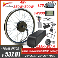 Ebike Conversion Kit 13/16AH Hailong Battery Electric Bike 48V 350W 500W Front Rear Hub Motor Wheel Ebike Conversion Kit