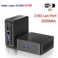 Alder Lake N95/N100 MINI PC Windows 11 Pro DDR4 3200MHz 8GB 128GB 16GB 512GB WIFI BT 2.5G LAN Port Desktop Gamer Computer