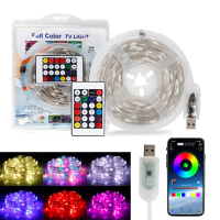 Dây Đèn Led RGB 5V 16 triệu Màu điều khiển Remote 24 phím, APP điện thoại Dài 5/10/20M chống nước nh