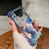 Sarung Telefon, untuk Samsung A11 M11 A10S A20 A30, Rekaan Kucing Bunga, Empat Penjuru Silikon TPU, 