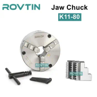 SAN OU K11 80 3-Jaw Lathe Chuck Manual Self-Centering Metal K11-80 Lathe Chuck With Jaws Turning Machine Tools Accessories