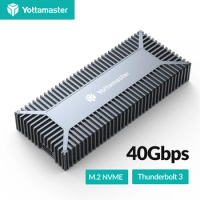 Yottamaster TB3-T3 Thunderbolt 3 NVMe M.2 M-key M&amp;B key 40Gbps USB3.1 Type-C Super Speed 2 TB Max PCIe 3.0 x4 2280 SSD Enclosure