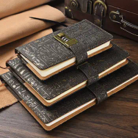 200 Pages B5A5A6 Code with Lock Diary Book Notepad Agenda Planner European Style Retro Notebook Simple Hand Account Book