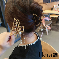 【Hera 赫拉】精緻珍珠吊墜金屬感鯊魚夾/髮夾-2款 H110120319