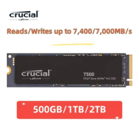 Crucial T500 500GB 1TB 2TB PCIe Gen4x4 NVMe M.2 2280 Internal Gaming SSD, Up to 7400MB/s(2TB), Laptop &amp; Desktop Compatible