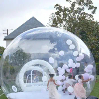 4M Inflatable Bubble House With Balloons Bubble Tent Wedding tent house Kids Party Outdoor Clear Inflatable Bubble Camping Tent