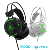 【超取免運】【Rapoo 雷柏】VH200 VPRO 炫光遊戲耳機 耳機 耳罩式 遊戲 白色
