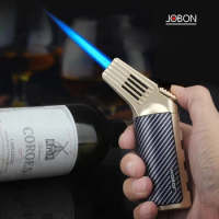 JOBON Unusual Windproof Cigar Lighter Metal Welding Cigar Special Welding Torch Butane Gas Lighter Camping Kitchen BBQ Lighters