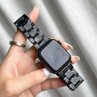 甜酷黑色大理石紋 適用AppleWatch可調節錶帶