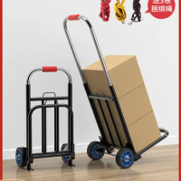 Hand trolley folding and carrying household artifacts trailer shopping trolley carrying luggage small trolley