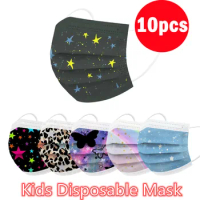10pcs Disposable Face Mask For Children Five-pointed Star Printing Protective Disposable Mask