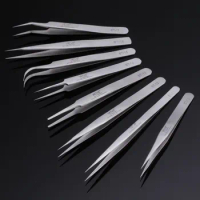 Stainless Steel Precision Tweezers Pinzas Forceps Straight Curved VETUS Tweezers Electronic Repair T