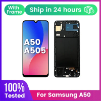 หน้าจอ LCD สำหรับ SAMSUNG A50, SM-A505F, A505FN, A505GN, A505G, A505FM, ชุด Digiziter, จอแสดงผล LCD