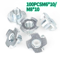 100pcs Tee Nut M6 M8 / Mur Cakar M8/M6 T Nut Tee Nut Speaker Insert Tanam Furniture Knockdown Knoc D