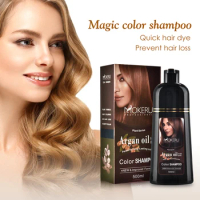 Mokeru Argan Oil Extract Hair Color Cream Fast Permanent 100% Gray Coverage Professional Organic Natural Dye 500ml