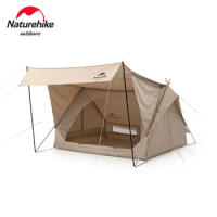 Naturehike Outdoor Camping 4.8 ㎡ Double layer Cotton Tent for 2 people Rainproof and Breathable with Canopy Roof Tent