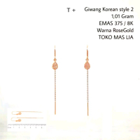 Anting Korean style mas 375/8K ( TOKO MAS LIA BEKASI ) Perhiasan Emas