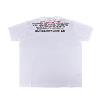 【BURBERRY 巴寶莉】BURBERRY LOCATED印花LOGO倫敦總部地理坐標設計純棉圓領短袖T恤(男款/白)