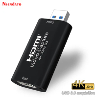 USB 3.0 HDMI Video Capture Card 1080P 60Hz 4K HDMI Video Grabber Box for PC PS4 Game DVD Camcorder placa de video Live Streaming