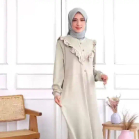 Naydee Gamis Wanita dan Remaja Baju Muslim Dengan Bahan Bortega Rajut Knit Halus Adem Fit to XXL Jum