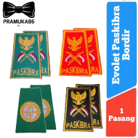 Evolet Paskibra Bordir / Sepasang Tanda Pundak Paskibraka / Dek Lambang Paskibra Bordir / Evolet Pas