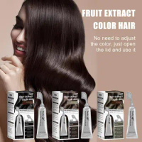 1Set Black Fruit Hair Dye Cream Plant Extract Hair Dye Essence With Comb Hair Dye Shampoo Botanical Bubble Dye Hair for women