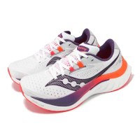 【SAUCONY 索康尼】競速跑鞋 Endorphin Speed 4 女鞋 白 紫 尼龍板 回彈 路跑 運動鞋 索康尼(S10940129)