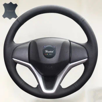 DIY Steering Wheel Cover for Honda Fit 2014-2019 City 2014-2019 Jazz 2014-2019 HR-V HRV 2016-2019 braiding on the steering wheel