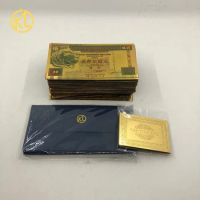 100 pcs/lot CHINESE FIVE HUNDRED MILLION HONGKONG Gold Dollar Bill Gold Banknote Colorful for nice gift